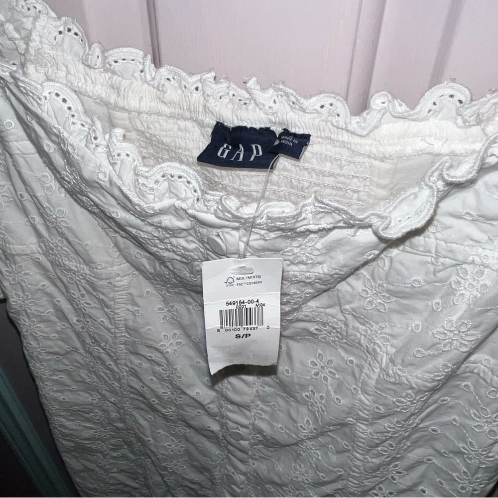 NWT GAP White Eyelet Mini Cotton Dress Small - Picture 9 of 12